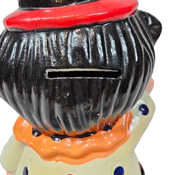 Vintage Clown Chalkware Plaster Piggy Bank Coin Bank Made in Taiwan - Picture 5 of 8